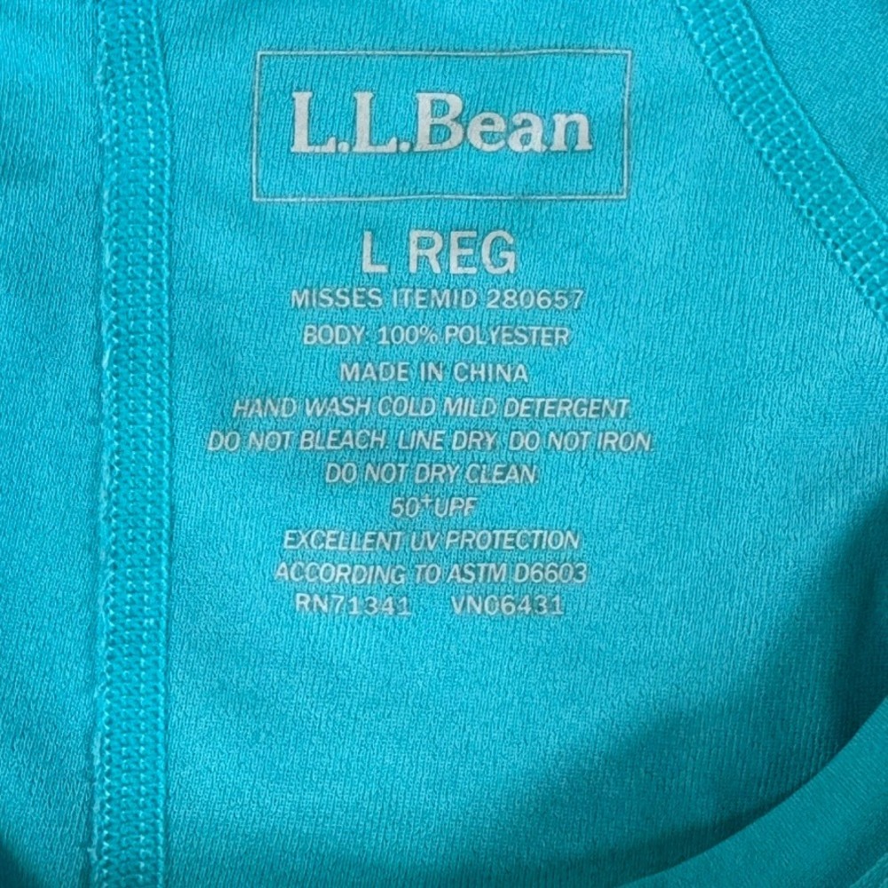 L.L. Bean Sun Shirt Women L Blue UPF 50+ Performance Polyester Active Top 280657 - Picture 5 of 7